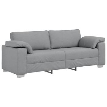 3-teiliges Sofaset mit Kissen in hellem Grau