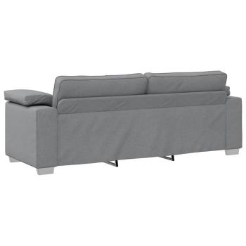 3-teiliges Sofaset mit Kissen in hellem Grau