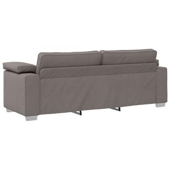 3-teiliges Sofaset mit Kissen aus taupefarbenem Stoff