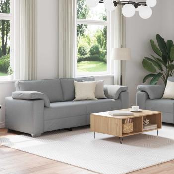 Sofa 2 pcs Hellgrau 219 x 80 x 82 cm Stoff