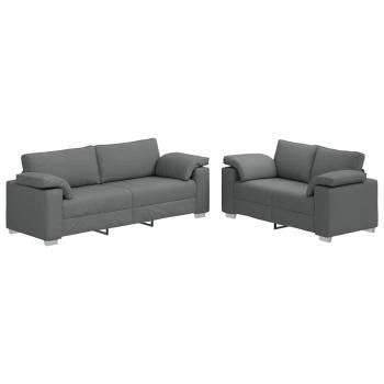 2er Sofa-Set mit Kissen in Dunkelgrau