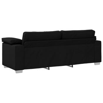 2-teiliges Sofaset mit Kissen schwarzer Stoff