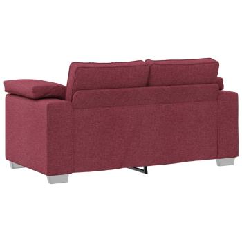 2-teiliges Sofaset mit Kissen Weinrot Stoff