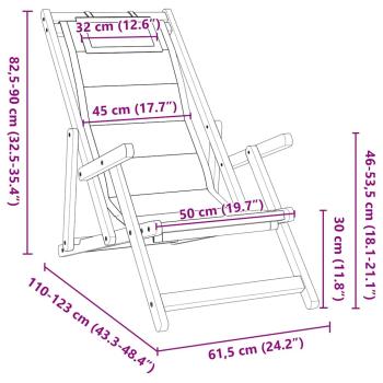 Faltbare Strandstühle 2er Set Schwarz Akazienholz & Textilene