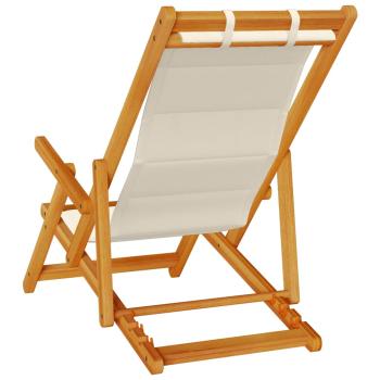 Klappstrandstühle 2er Set Taupe aus massivem Akazienholz & Textilene