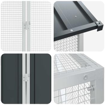 Vogelvoliere mit Erweiterung Anthrazit 112x421x141 cm Stahl
