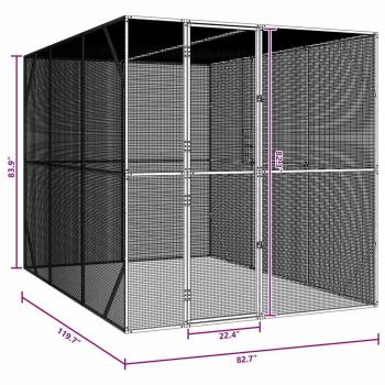 Vogelvoliere Anthrazit 302x206x214 cm Stahl
