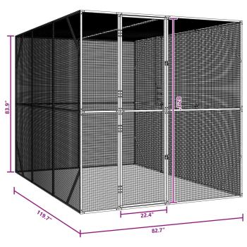 Vogelkäfig Anthrazit 210 x 304 x 213 cm Verzinkter Stahl