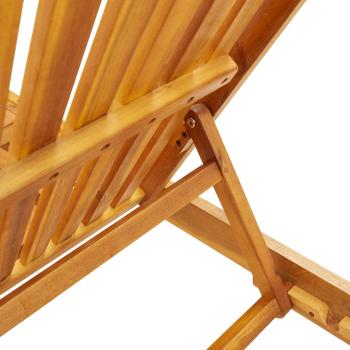 Rollbare Sonnenliege mit Tisch und Kissen aus massivem Akazienholz