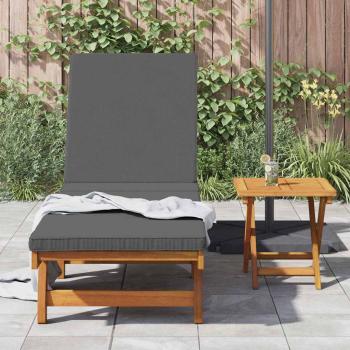 Rollbare Sonnenliege mit Tisch und Kissen aus Akazienholz