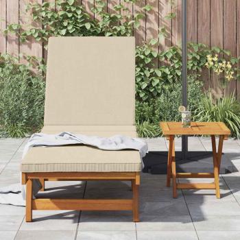 Roll-Sonnenliege mit Tisch und Kissen aus massivem Akazienholz
