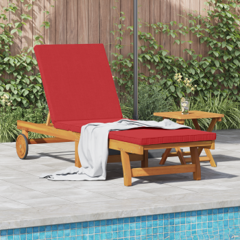 Rollen-Sonnenliege mit Tisch und Kissen aus solidem Akazienholz