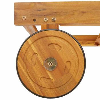 Rollenliegestühle 2er Set mit Tisch und Kissen aus massivem Akazienholz