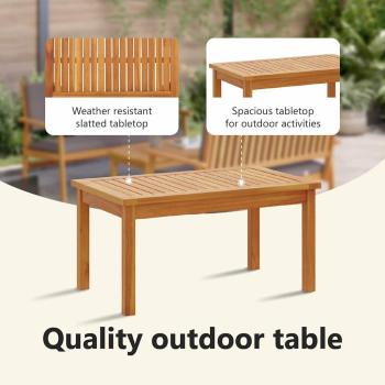 3-teiliges Garten-Sofaset mit Kissen aus massivem Akazienholz