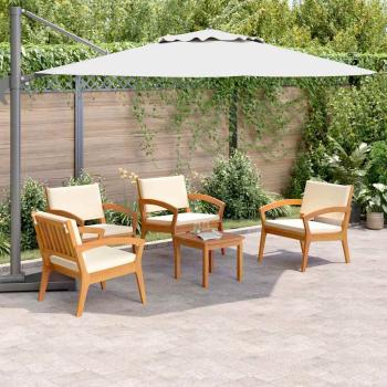 5-teiliges Bistro-Set mit Kissen aus Akazienholz