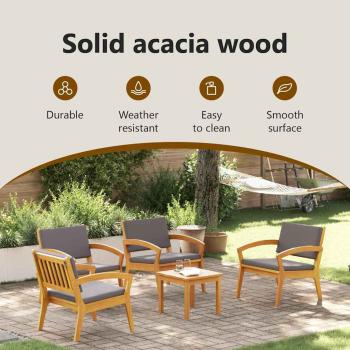 Bistrogarnitur mit Kissen 5 pcs Braun Polyester