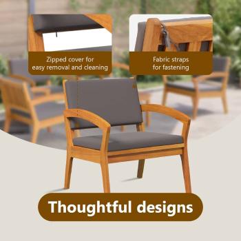 Bistrogarnitur mit Kissen 5 pcs Braun Polyester