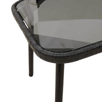 4-teiliges Garten-Sofa-Set mit Kissen Schwarz Poly Rattan