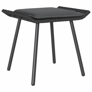 4-teiliges Garten-Sofa-Set mit Kissen Schwarz Poly Rattan