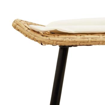 4-teilige Garten-Sofa-Garnitur mit Kissen aus natürlichem Poly-Rattan