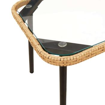 4-teilige Garten-Sofa-Garnitur mit Kissen aus natürlichem Poly-Rattan