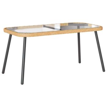 4-teilige Garten-Sofa-Garnitur mit Kissen aus natürlichem Poly-Rattan