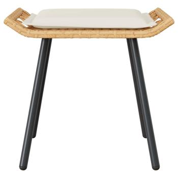 4-teilige Garten-Sofa-Garnitur mit Kissen aus natürlichem Poly-Rattan