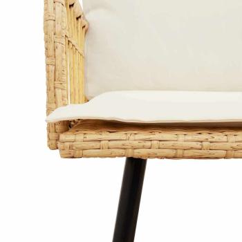 4-teilige Garten-Sofa-Garnitur mit Kissen aus natürlichem Poly-Rattan