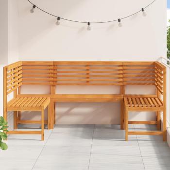 5-teiliges Gartenbank-Set aus massivem Akazienholz