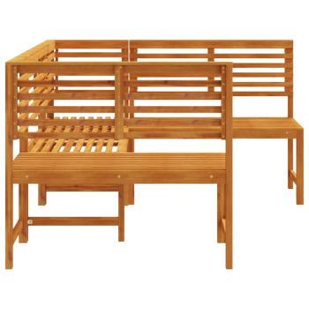 3-teiliges Gartenbank-Set aus solidem Akazienholz