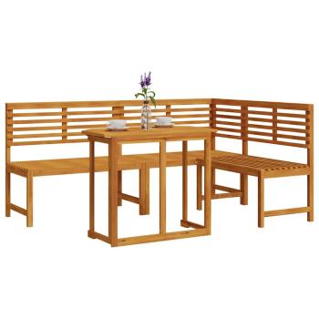 3-teiliges Garten Bistro Set aus massivem Akazienholz