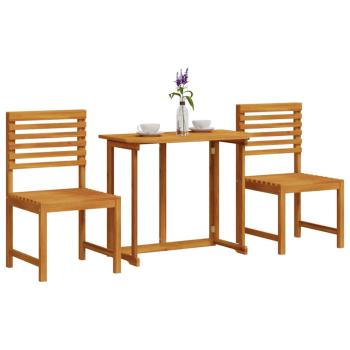3-teiliges Bistro-Set für den Garten aus massivem Akazienholz