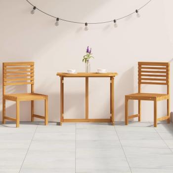 3-teiliges Bistro-Set für den Garten aus massivem Akazienholz