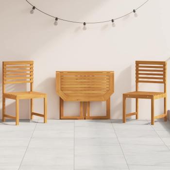3-teiliges Bistro-Set für den Garten aus massivem Akazienholz