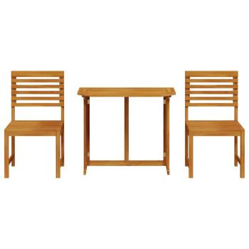 3-teiliges Bistro-Set für den Garten aus massivem Akazienholz