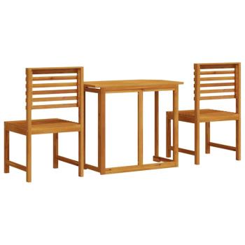 3-teiliges Bistro-Set für den Garten aus massivem Akazienholz