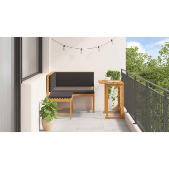 2-teiliges Garten-Esszimmer-Set mit Kissen aus massivem Akazienholz
