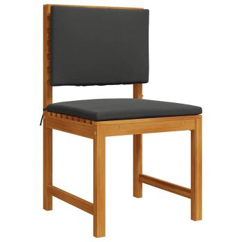 4-teiliges Garten-Esszimmer-Set mit Kissen aus massivem Akazienholz