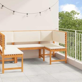 ARDEBO.de - 3-teiliges Gartenset mit Kissen aus massivem Akazienholz