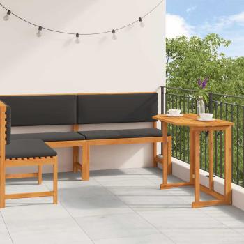 ARDEBO.de - 3-teiliges Garten Bistro Set mit Kissen aus massivem Akazienholz