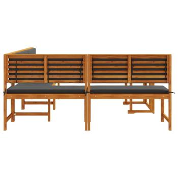 4-teiliges Garten-Ess-Set mit Kissen aus massivem Akazienholz