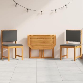 ARDEBO.de - 3-teiliges Garten-Esszimmer-Set aus massivem Akazienholz