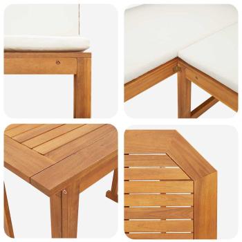 4-teiliges Garten-Esszimmer-Set aus massivem Akazienholz