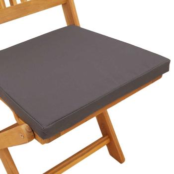Klappgartenstühle mit grauem Kissen 4 Stück aus solidem Akazienholz