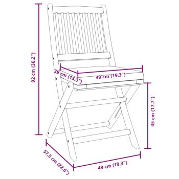 Klappgartenstühle mit weißen Kissen 8 Stück aus massivem Akazienholz