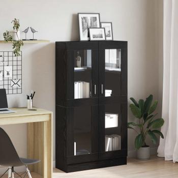 Bücherregal Schwarz Eiche 82,5x30,5x150 cm Holzwerkstoff