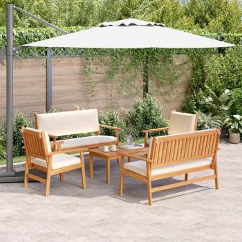 ARDEBO.de - 5-teiliges Garten-Sofa-Set mit Kissen aus massivem Akazienholz