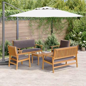 ARDEBO.de - 5-teiliges Garten-Sofa-Set mit Kissen aus massivem Akazienholz