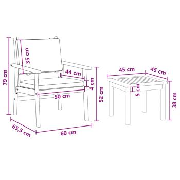 Gartensofa-set 6 pcs Braun Massivholz Akazie