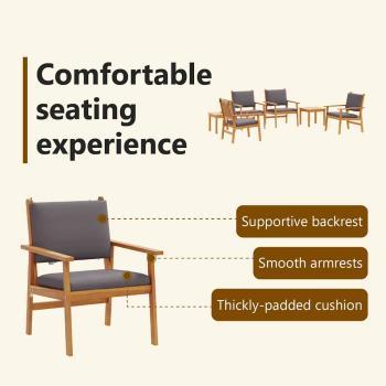 Gartensofa-set 6 pcs Braun Massivholz Akazie